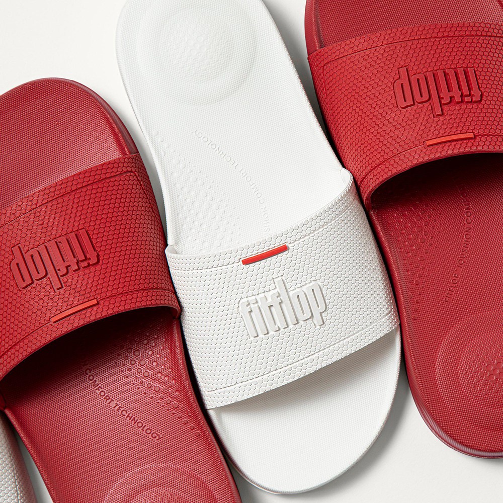 Fitflop Mens Slides Red - Iqushion Pool - 89FDRVOML